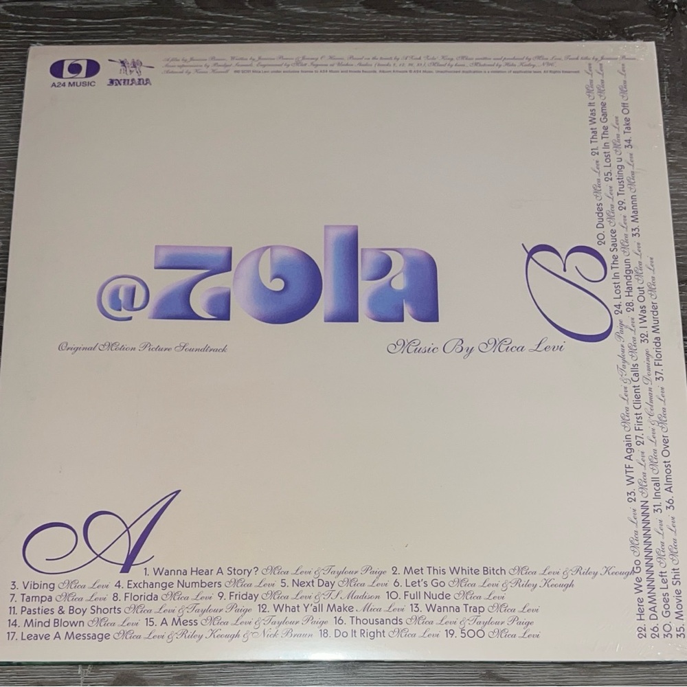 Zola Soundtrack Album - Picture 3 of 6